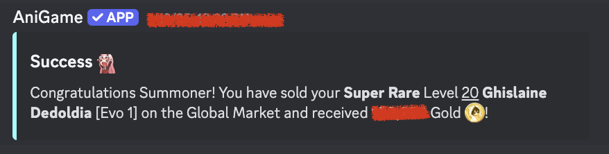 Anigame Sold Card